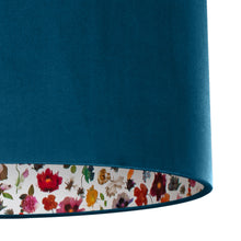 Load image into Gallery viewer, Liberty of London Floral Edit with teal velvet lampshade
