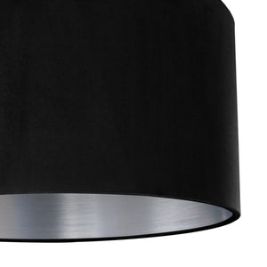 Jet black velvet with brushed silver liner