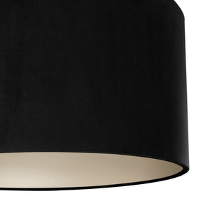 Jet black velvet with champagne liner lampshade