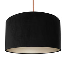 Load image into Gallery viewer, Jet black velvet with champagne liner lampshade