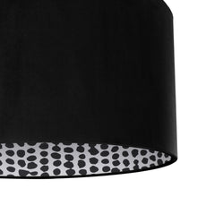 Load image into Gallery viewer, Jet black velvet with monochrome dot lampshade