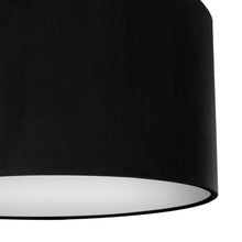 Load image into Gallery viewer, Jet black velvet with opaque white liner lampshade