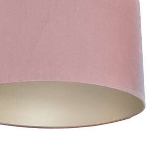 Blush pink velvet with champagne liner lampshade