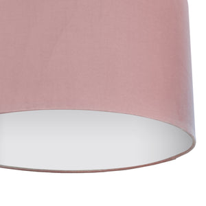 Blush pink velvet with opaque white liner lampshade