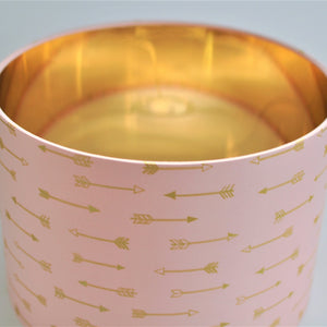 Blush arrow with mirror gold liner lampshade