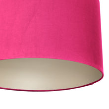 Load image into Gallery viewer, Hot pink velvet with champagne liner lampshade