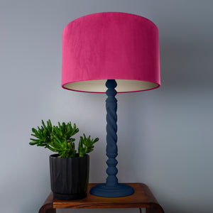 Hot pink velvet with champagne liner lampshade