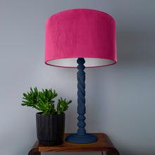 Load image into Gallery viewer, Hot pink velvet with opaque white liner lampshade