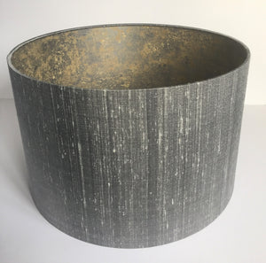 Silver-grey dupion silk with Cole & Son "Salvage" wallpaper