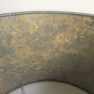 Silver-grey dupion silk with Cole & Son "Salvage" wallpaper