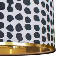 Load image into Gallery viewer, DOT wallpaper with mirror gold liner and gold edged lampshade