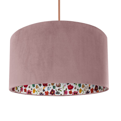 Liberty of London Floral Edit with dusty pink velvet lampshade