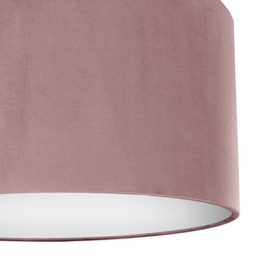 Dusty pink velvet with opaque white liner lampshade