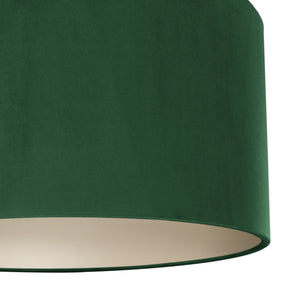 Forest green velvet with champagne liner lampshade