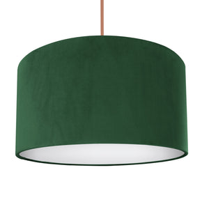 Forest green velvet with opaque white liner lampshade