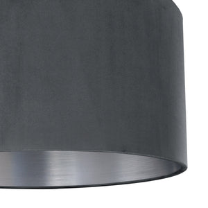 Smokey grey velvet with brushed silver liner