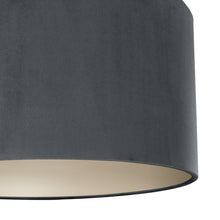 Load image into Gallery viewer, Smokey grey velvet with champagne liner lampshade