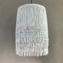 Load image into Gallery viewer, Silver grey tassel lampshade with Cole &amp; Son liner