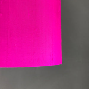 Hot pink silk lampshade with mirror gold liner