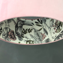 Load image into Gallery viewer, Blush velvet and exotic leaf wallpaper lampshade