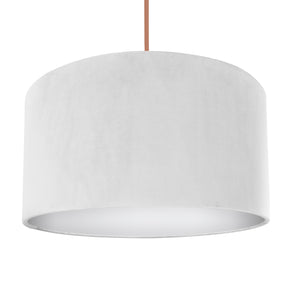 Ivory velvet with opaque white liner lampshade