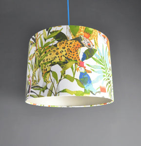 Jungle fiesta with champagne liner lampshade