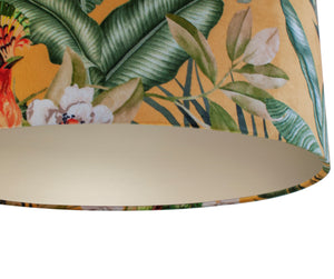 Jungle Velvet gold lampshade with champagne liner