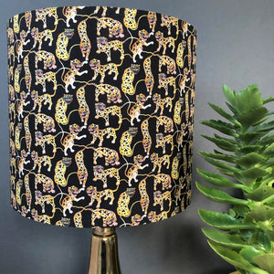 Liberty of London black tiger and gold metallic lampshade