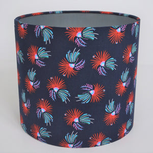 Liberty of London cotton fabric with metallic silver lampshade