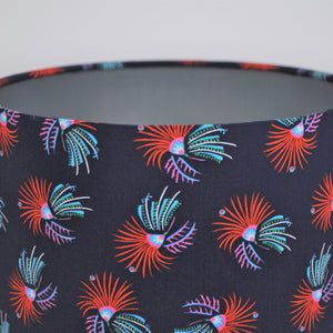 Liberty of London cotton fabric with metallic silver lampshade