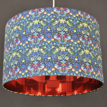 Load image into Gallery viewer, Liberty of London &#39;Strawberry Thief&#39; with mirror copper lampshade