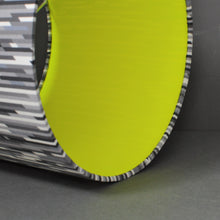 Load image into Gallery viewer, Liberty of London stripe with neon yellow liner lampshade