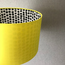 Load image into Gallery viewer, Sunshine yellow cotton with monochrome dot wallpaper lampshade