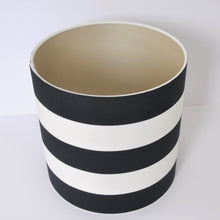 Load image into Gallery viewer, Monochrome stripe with champagne liner lampshade