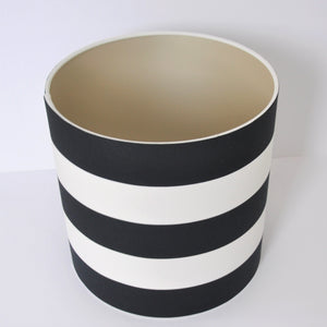 Monochrome stripe with champagne liner lampshade