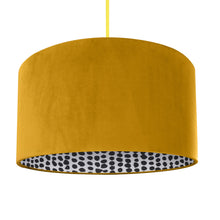 Load image into Gallery viewer, BEST SELLING! Mustard velvet with monochrome dot lampshade