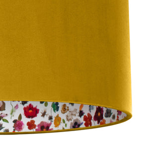 Liberty of London Floral Edit with mustard velvet lampshade