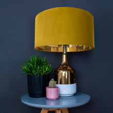 Load image into Gallery viewer, Mustard velvet with mirror gold liner