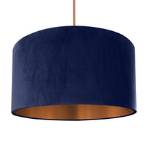 Load image into Gallery viewer, Navy blue velvet with brushed copper liner