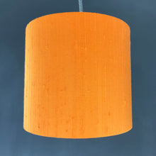 Load image into Gallery viewer, Tangerine silk lampshade with mirror gold liner