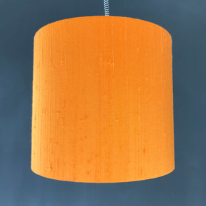 Tangerine silk lampshade with mirror gold liner