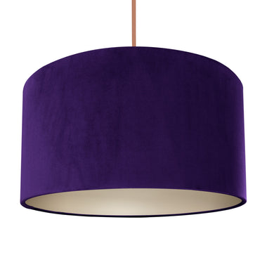 Purple velvet with champagne liner lampshade