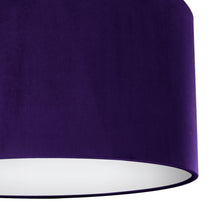 Load image into Gallery viewer, Purple velvet with opaque white liner lampshade