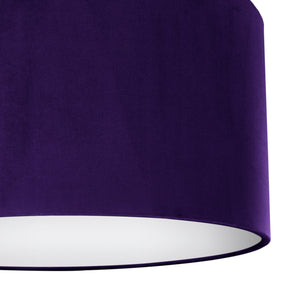 Purple velvet with opaque white liner lampshade