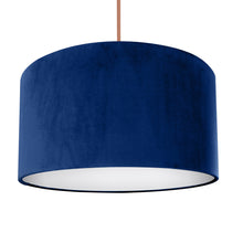 Load image into Gallery viewer, Royal blue velvet with opaque white liner lampshade