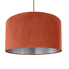 Load image into Gallery viewer, Rust orange velvet with brushed silver liner