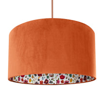 Load image into Gallery viewer, Liberty of London Floral Edit with rust orange velvet lampshade