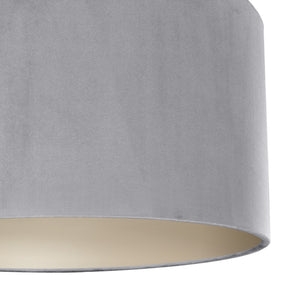 Soft grey velvet with champagne liner lampshade