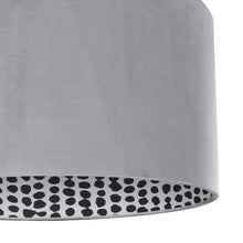 Load image into Gallery viewer, Soft grey velvet with monochrome dot lampshade