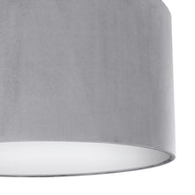 Load image into Gallery viewer, Soft grey velvet with opaque white liner lampshade